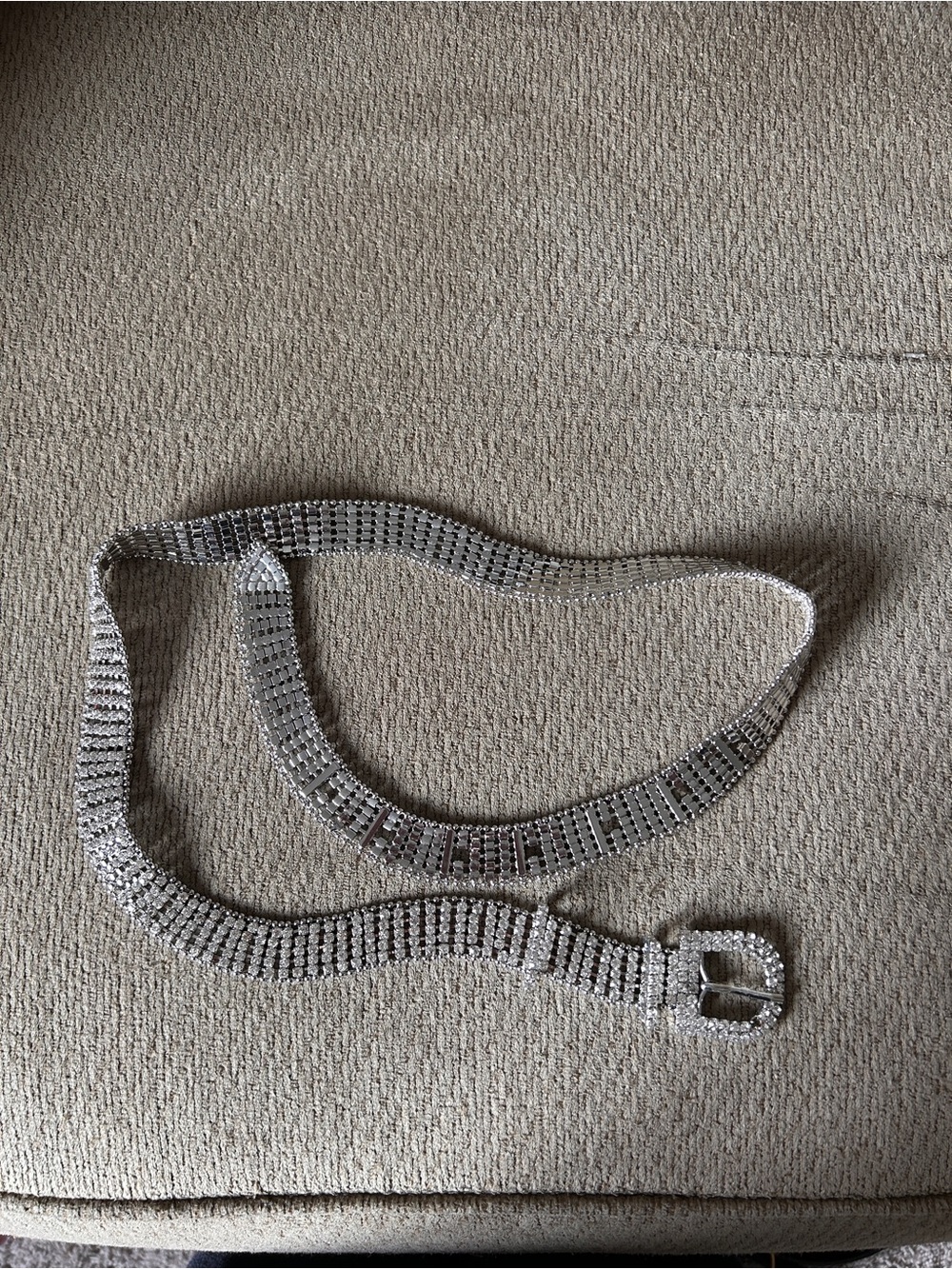 CAbi Silver Rhinestone Chain Belt